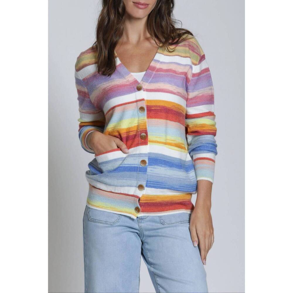 NEW APNY space dyed lightweight cardigan in multicolor